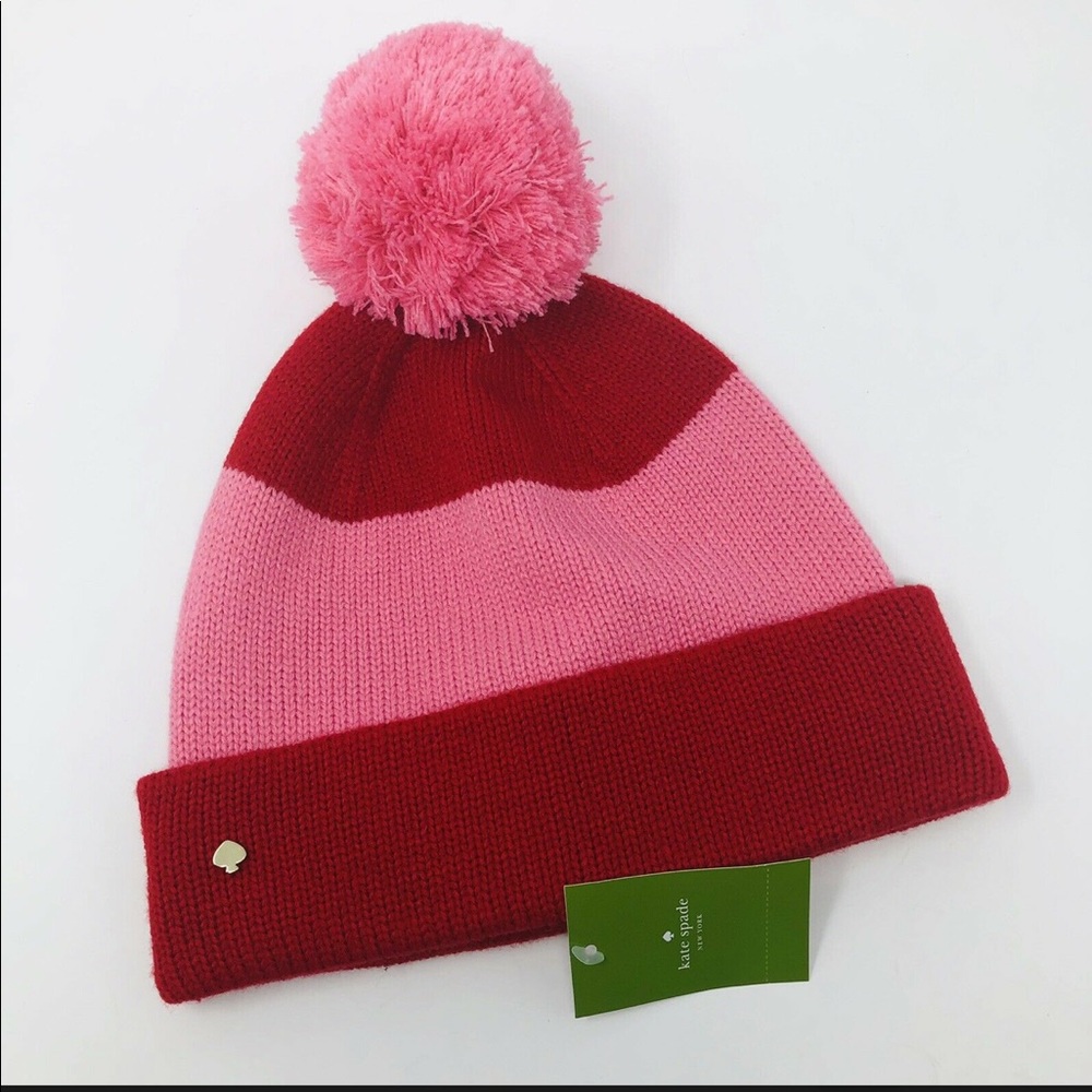 Kate Spade ♠️ colorblock beanie hat - Picture 4 of 5